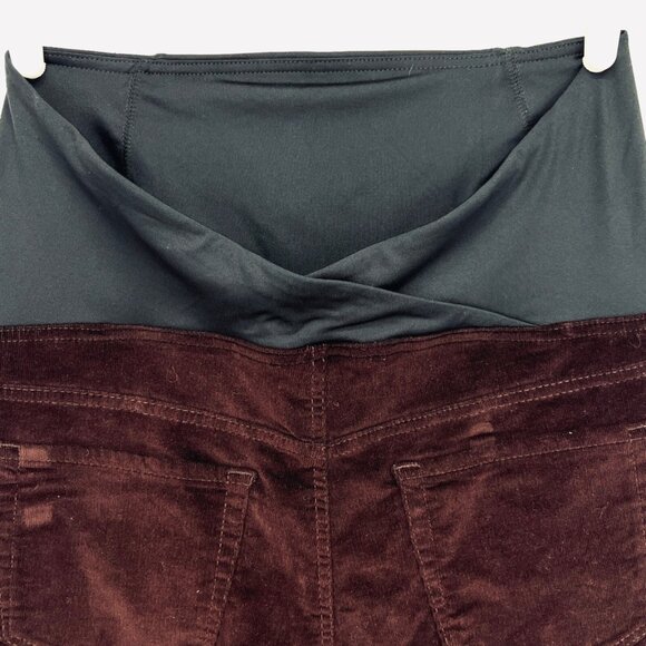 NEW Isabel Maternity Crossover Panel Burgundy Stretch Corduroy Pants Size 14/32R - Picture 11 of 11